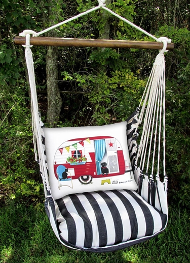 True Black Retro Camper Hammock Chair Swing Set - Click to enlarge