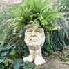 14.5" Trump Face Planter - Antique White