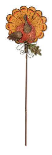 Turkey Pumpkin Decoration Stakes (Set of 4) - Click to enlarge