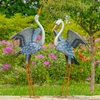 51" Tall Blue-Grey & White Metal Herons (Set of 2)