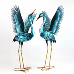38.5" Tall Metallic Blue-Green Cranes (Set of 2) 38.5" Tall Metallic Blue-Green Cranes (Set of 2)