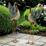 37" Standing Iron Grey Herons (Set of 2) 37" Standing Iron Grey Herons (Set of 2)