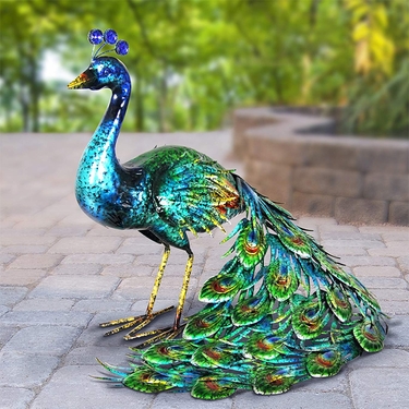 metal peacock statue