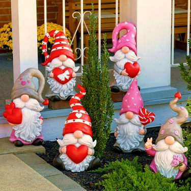 Valentine Garden Gnomes (Set of 6) - Click to enlarge