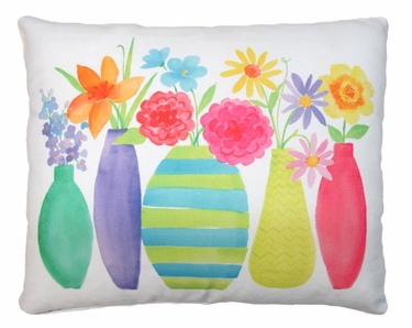 Vases w/Flowers Outdoor Pillow - Click to enlarge
