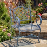 Victorian Iron Garden Armchair - Antique Blue