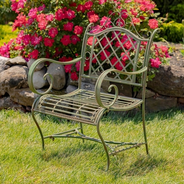 Victorian Iron Garden Armchair - Antique Green - Click to enlarge
