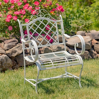 Victorian Iron Garden Armchair - Antique White - Click to enlarge