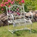 Victorian Iron Garden Armchair - Antique White