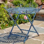 Victorian Style Iron Garden Table - Antique Blue