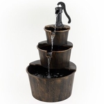 Vintage Pump & Barrels Outdoor Fountain