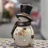 Vintage Snowman Candleholder w/Black Hat