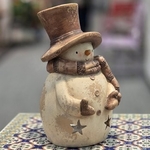 Vintage Snowman Candleholder w/Brown Hat Vintage Snowman Candleholder w/Brown Hat