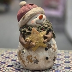 Vintage Snowman Candleholder w/Star Vintage Snowman Candleholder w/Star