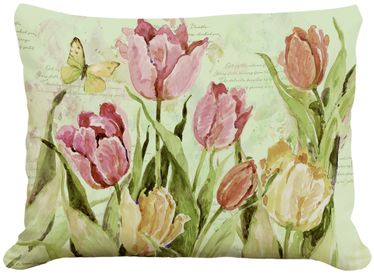 Vintage Tulips Outdoor Pillow - Click to enlarge