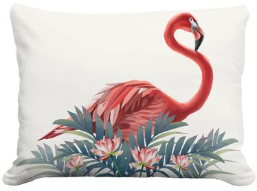 Vivid Pink Flamingo Outdoor Pillow - Click to enlarge