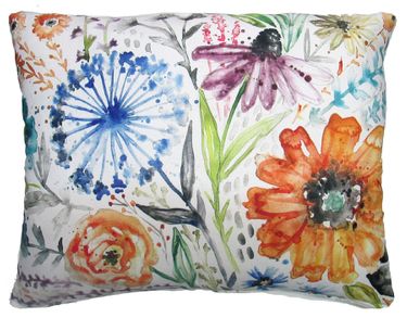 Watercolor Wildflowers I Outdoor Pillow - Click to enlarge