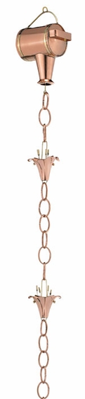 8.5' Watering Can w/Flowers Rain Chain - Click to enlarge