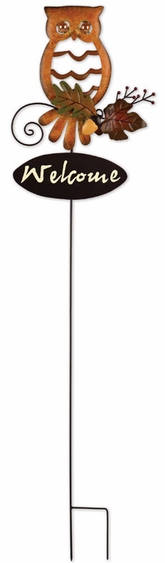 Welcome Fall Owl Garden Stake - Click to enlarge