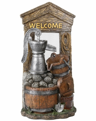 Welcome Pump Barrels Fountain - Click to enlarge