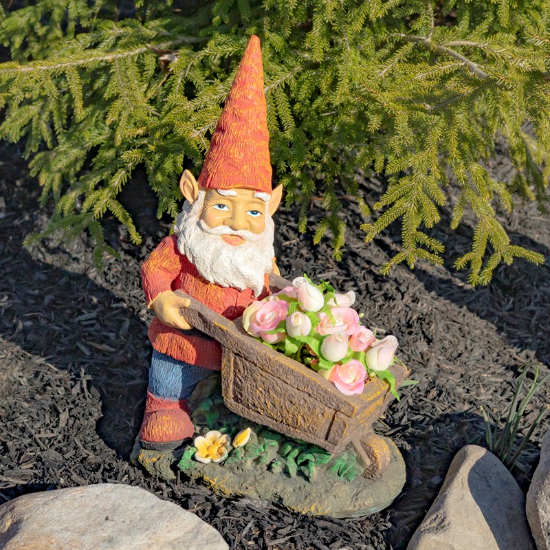 Wheelbarrow Garden Gnome only $119.99 at Garden Fun