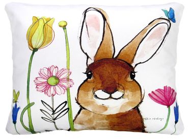 Whimsy Bunny Outdoor Pillow - Click to enlarge