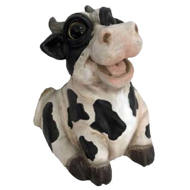 Whimsy Cow Statue - Black Spotted - Click to enlarge