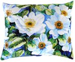 White Anemone Flowers Outdoor Pillow