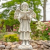 39" Antique White Magnesium Angel Holding Book Statue