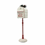 42" Antique White Christmas Mailbox w/LED Wreath