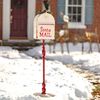 42" Antique White Christmas Mailbox w/LED Wreath