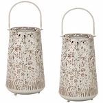 White Pastel Shadow Solar Lantern (Set of 2)