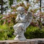 28" Antique White Magnesium Sitting and Praying Angel