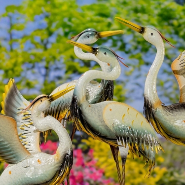 Whooping Crane Metal Garden Birds (Set of 4) - Click to enlarge