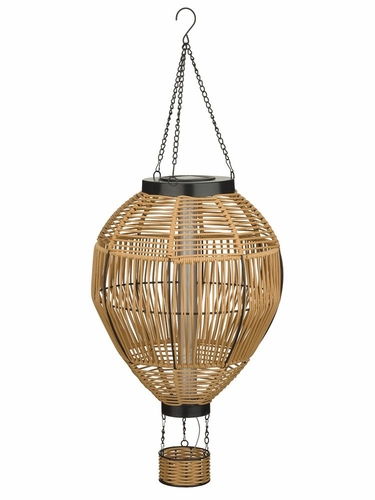Wicker Solar Hot Air Balloon Lantern (Set of 2) - Click to enlarge