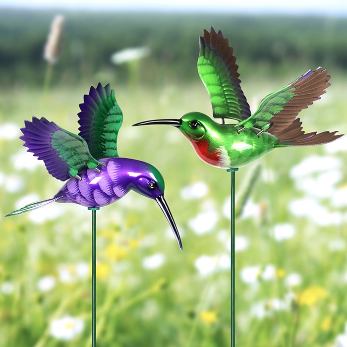 Hummingbird Garden Stakes | Hummingbird Outdoor Decor