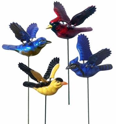 Windy Wings Songbird Garden Stakes (Set of 6) - Click to enlarge