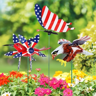 WindyWings Patriotic Garden Stakes (Set of 3) - Click to enlarge