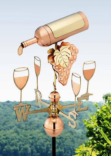 Wine Bottle & Glasses Weathervane - Click to enlarge