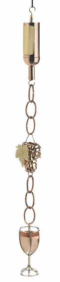 9.5' Wine Bottle w/ Grapes & Glasses Rain Chain - Click to enlarge