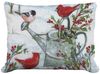 Winter Watering Can w/Birds Outdoor Pillow