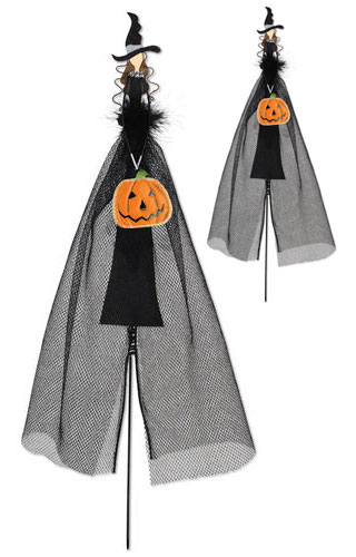 Witch Pumpkin Decoration (Set of 2) - Click to enlarge