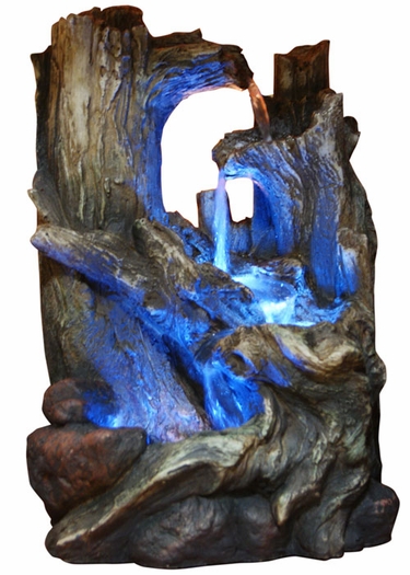 Wood Falls Tabletop Fountain w/LED Light - Click to enlarge