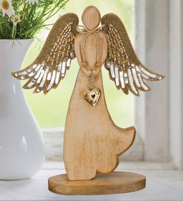 Woodland Beaded Angel Decor (Set of 2) - Click to enlarge