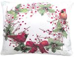 Woodland Christmas Wreath Outdoor Pillow