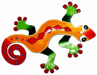 XL Red Diamond Gecko Wall Art - Click to enlarge