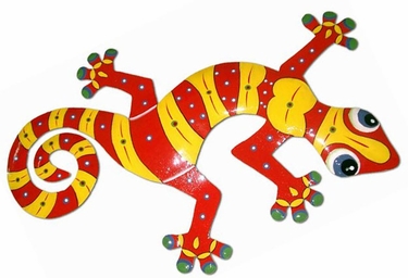 XL Red Yellow Gecko Wall Art - Click to enlarge
