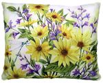 Yellow & Purple Flowers Outdoor Pillow