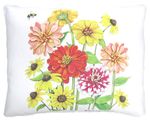 Zinnias w/Bee Outdoor Pillow