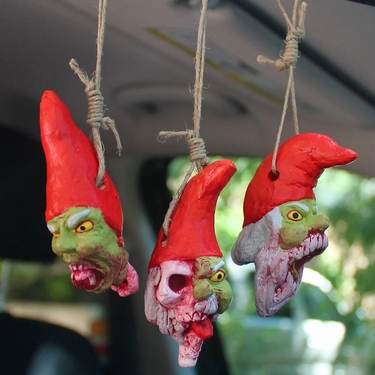 Zombie Gnomes Hanging Heads  (Set of 3) - Click to enlarge